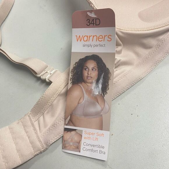 WARNERS Women’s Wire Free Tan Convertible Bra 44D New WithTags Adjustable Straps - Picture 4 of 10